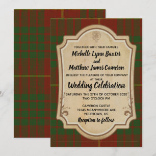Cameron Tartan Wedding Einladung