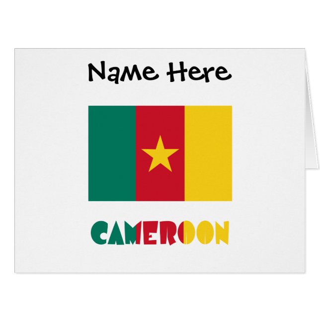 Cameroon and Cameroonian Flag Personalized  (Vorderseite (Horizontal))