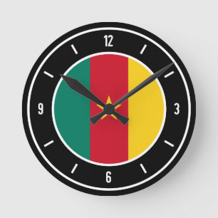 Cameroon Flag Elegant Runde Wanduhr