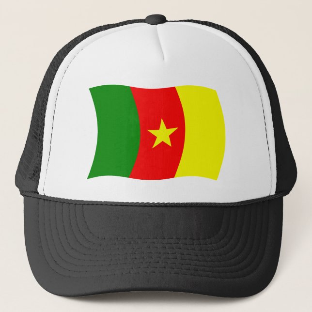 Cameroon Flag Hat Truckerkappe (Vorderseite)