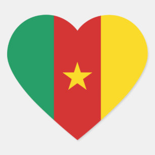 Cameroon Flag Heftsticker Herz-Aufkleber