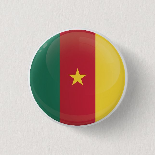 Cameroon Round-Icon-Flagge Button (Vorderseite)