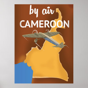 Cameroon Vintage Travel Poster