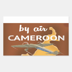 Cameroon Vintage Travel Poster Rechteckiger Aufkleber