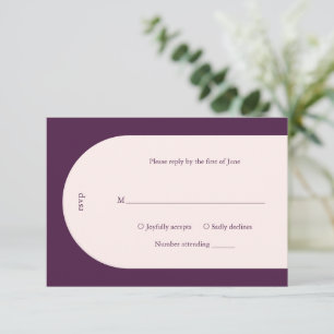 Camia Lila Arch Moderne Hochzeit RSVP Karte