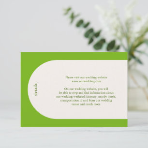 Camila Green Arch Moderne Hochzeit Begleitkarte