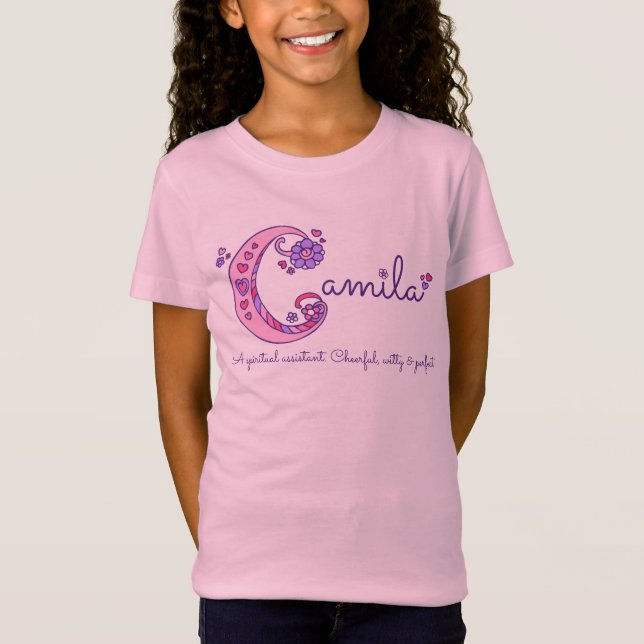 Camila-Mädchenname u. Bedeutung des T-Shirt (Vorderseite)