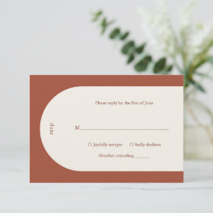 Camila Rust Arch Moderne Hochzeit RSVP Karte