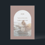 Camila Taupe Arch Moderne Hochzeit Einladung<br><div class="desc">Moderne Hochzeitseinladung mit Ihrem Monogramm und Ihren Details über Ihr Lieblings-Foto in einem Bogen über einem taupe Hintergrund. Die Vorlage enthält ein überlagertes Layout, mit dem der Text über dem Bild angezeigt werden kann und das im Designbearbeitungstool entfernt werden kann. Dieses schlichte und dennoch elegante Design mit erdigen Wüstenfarben eignet...</div>