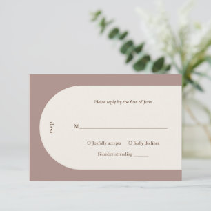 Camila Taupe Arch Moderne Hochzeit RSVP Karte