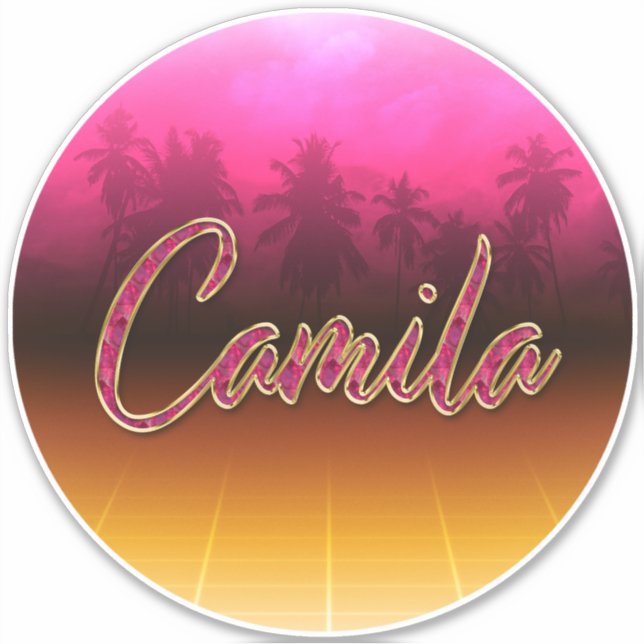 Camila Vorname Name golden pink Aufkleber Sticker (Vorderseite)