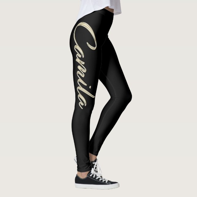 Camila white gold Handwriting Hose Leggings (Rechts)