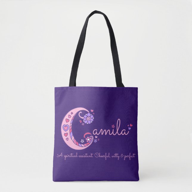 Camilanamen- und -bedeutungsmonogrammtasche tasche (Vorderseite)