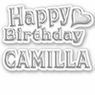 Camilla Happy Birthday silver Aufkleber Sticker