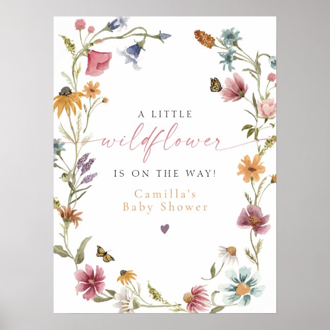 CAMILLA Kleine Wildblume Babydusche Empfang Poster (Vorne)