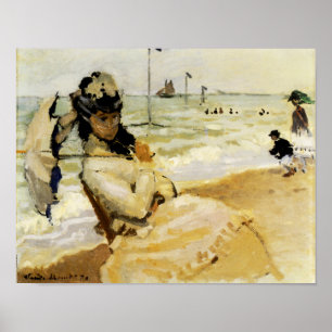 Camille auf dem Strand bei Trouville Poster