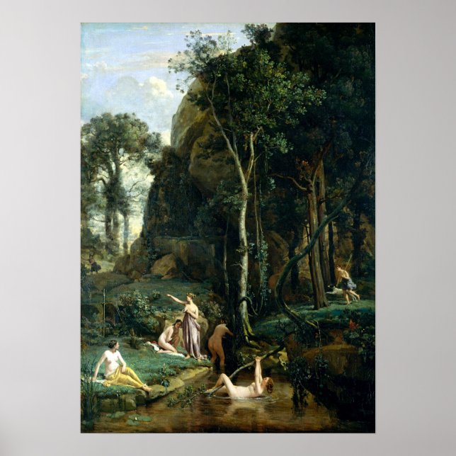 Camille Corot Diana und Actaeon Poster (Vorne)