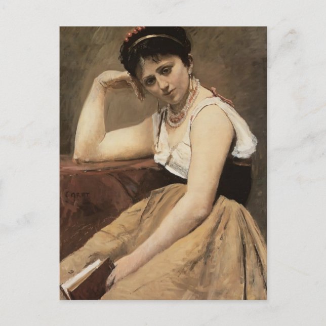 Camille Corot - Reading unterbrochen Postkarte (Vorderseite)