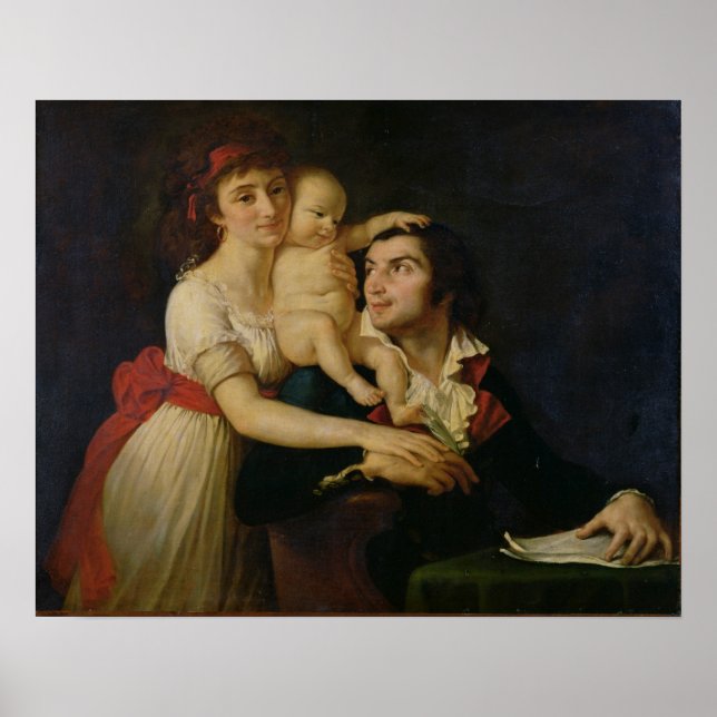 Camille Desmolins Ehefrau Lucile und ihre Poster (Vorne)