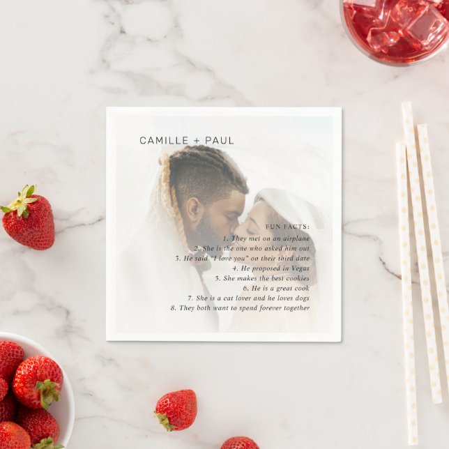 Camille Foto Moderne Hochzeit Serviette (Beispiel)