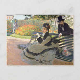 Camille Monet auf der Bench Claude Monet Postkarte