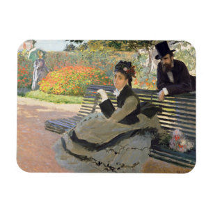 Camille Monet auf einer Bank Claude Monet Magnet