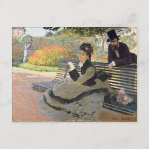 Camille Monet auf einer Bank Claude Monet Postkarte