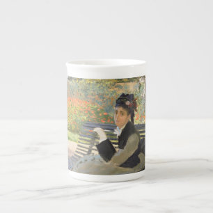 Camille Monet auf einer Bank Claude Monet Prozellantasse