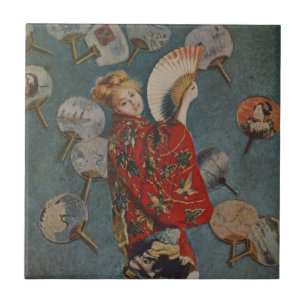 Camille Monet im japanischen Kostüm von Claude Mon Fliese