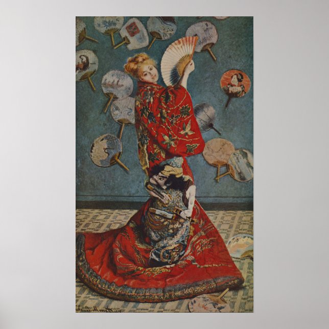 Camille Monet in japanischem Kostüm von Claude Mon Poster (Vorne)