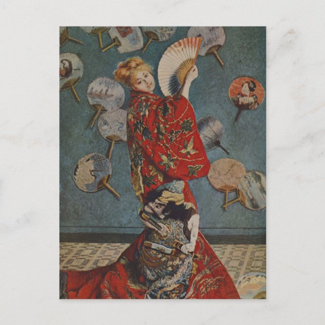 Camille Monet in japanischem Kostüm von Claude Mon Postkarte (Vorderseite)