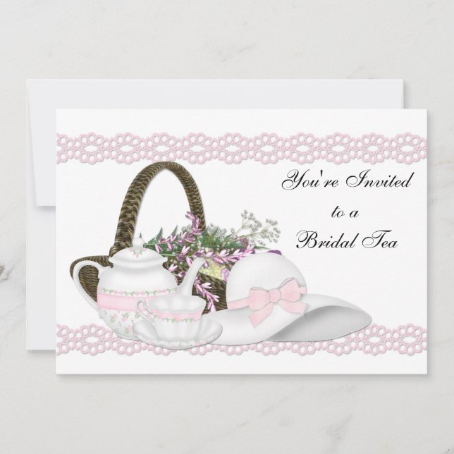 Camille Pink Bridal Tee Einladung (Vorderseite)