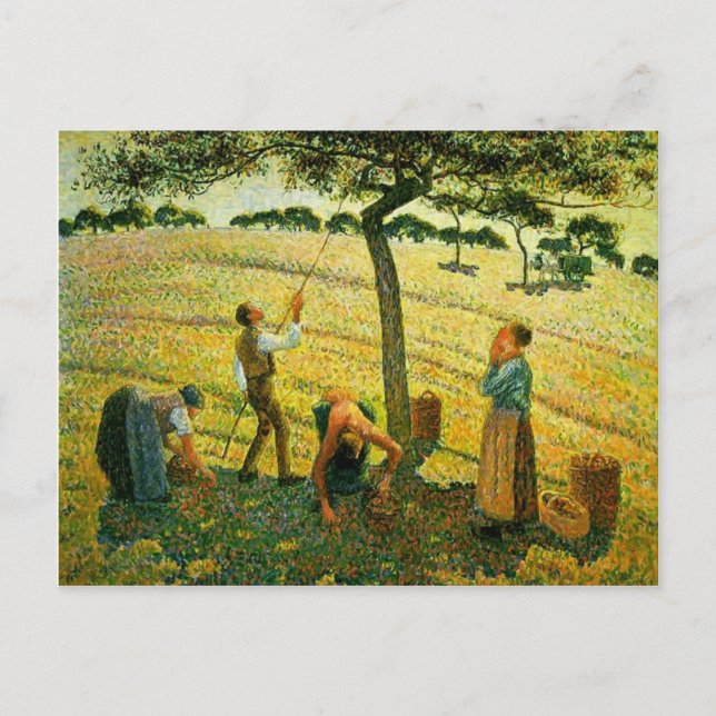 Camille Pissarro - Apple Picking bei Eragny-sur-Ep Postkarte (Vorderseite)