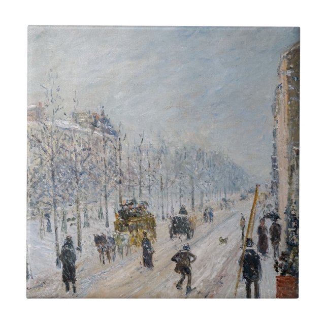 Camille Pissarro - Äußere Boulevards, Schneeeffekt Fliese (Vorderseite)