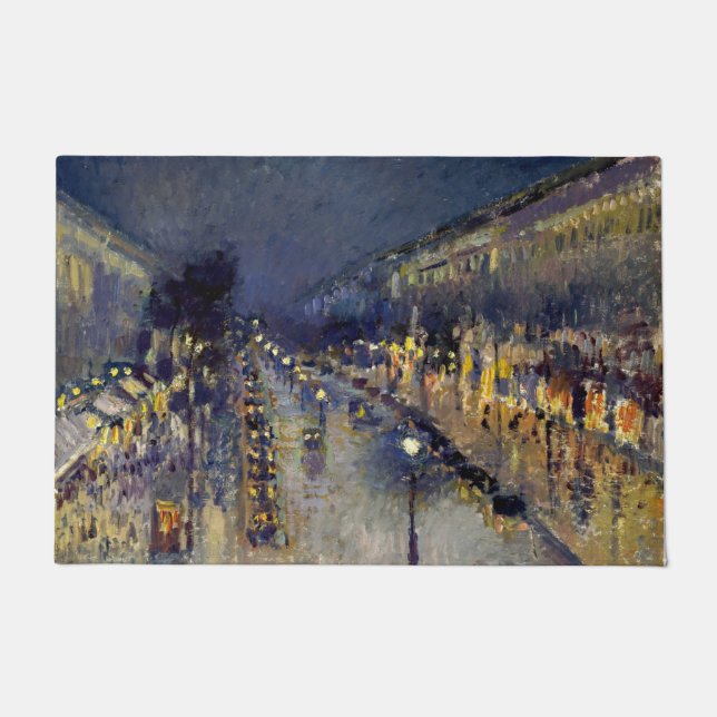 Camille Pissarro - Boulevard Montmartre bei Nacht Fußmatte (Vorderseite)