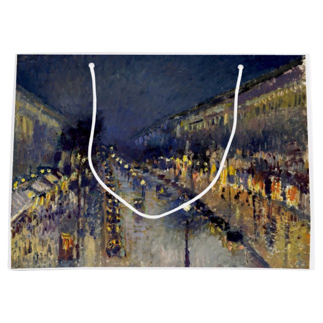 Camille Pissarro - Boulevard Montmartre bei Nacht Große Geschenktüte (Vorderseite)