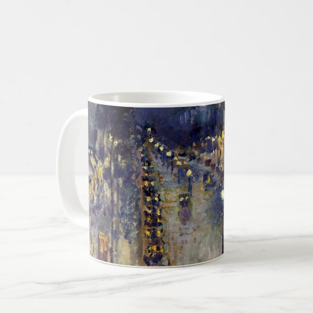Camille Pissarro - Boulevard Montmartre bei Nacht Kaffeetasse (Vorderseite Links)