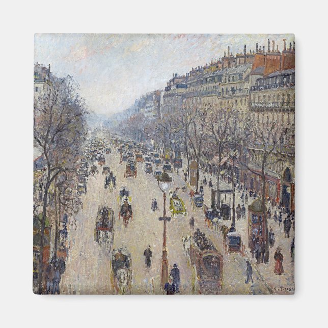 Camille Pissarro - Boulevard Montmartre, morgens Magnet (Vorne)