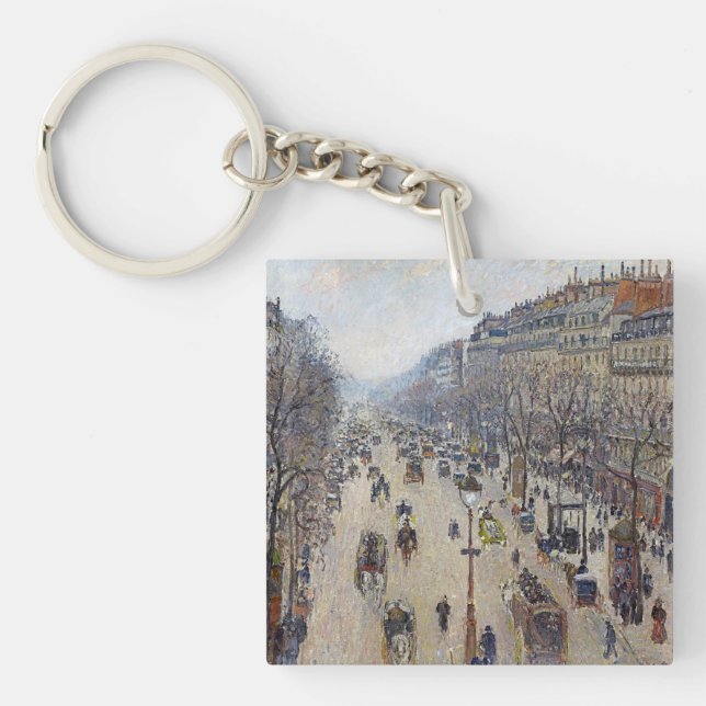 Camille Pissarro - Boulevard Montmartre, morgens Schlüsselanhänger (Vorderseite)