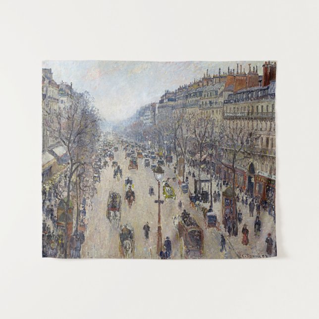 Camille Pissarro - Boulevard Montmartre, morgens Wandteppich (Vorderseite (Horizontal))