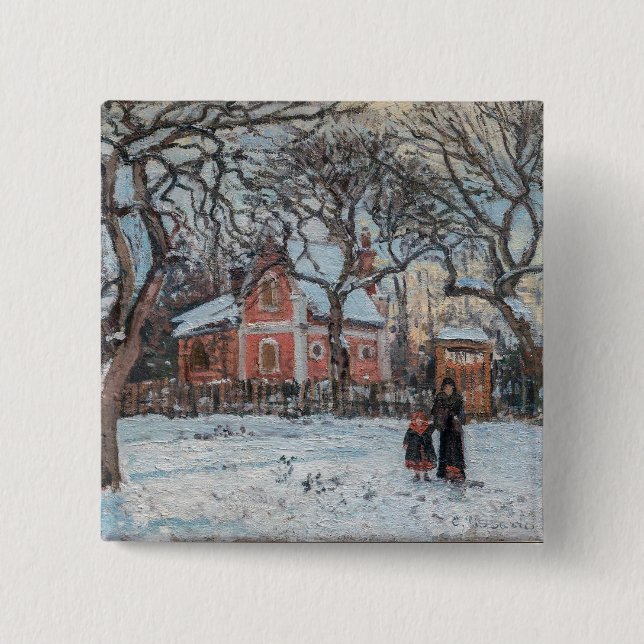 Camille Pissarro - Chataigniers a Louvecienne Button (Vorderseite)