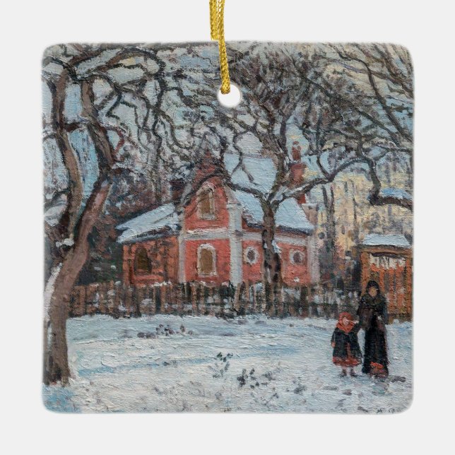 Camille Pissarro - Chataigniers a Louvecienne Keramikornament (Vorderseite)