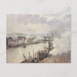 Camille Pissarro - Dampfboote im Hafen von Rouen Postkarte