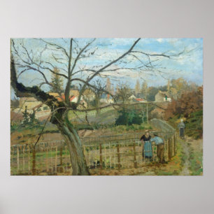 Camille Pissarro der Zaun, 1872 (Öl auf Poster
