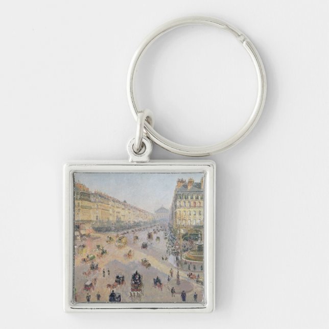 Camille Pissarro | die Allee de L'Opera, Paris Schlüsselanhänger (Vorne)