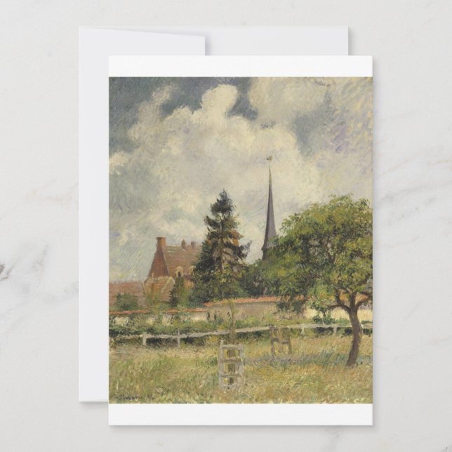 Camille Pissarro - Die Kirche in Eragny Einladung (Vorderseite)