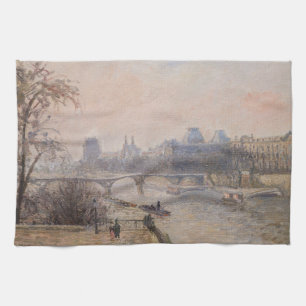 Camille Pissarro - Die Seine und der Louvre Geschirrtuch