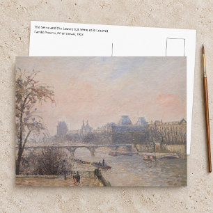 Camille Pissarro - Die Seine und der Louvre Postkarte