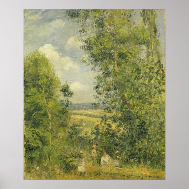 Camille Pissarro | Eine Erholung auf der Wiese Poster (Vorne)