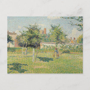 Camille Pissarro Frau auf der Wiese in Eragny, Postkarte